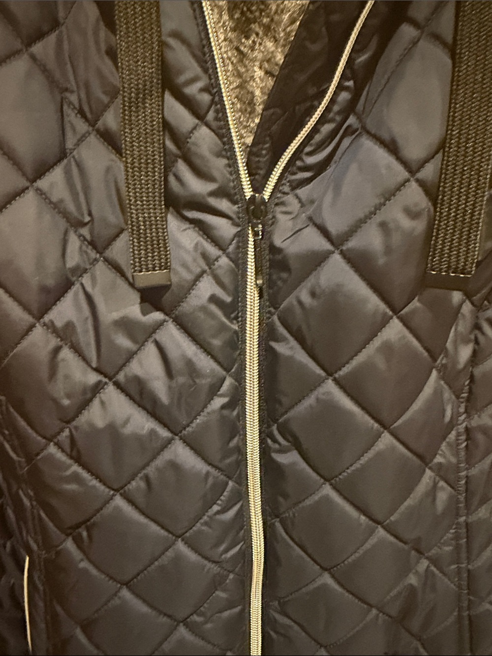 Faux Fur Lined Hooded Vest - Deep Navy - Picture 4 of 5